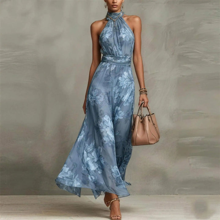 Robe Longue Femme Col Cache-Cœur Floral