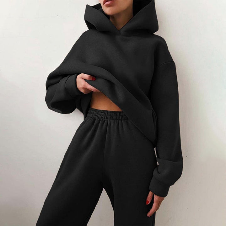 Conjunto de dos piezas para mujer: sudadera con capucha y pantalón de jogging