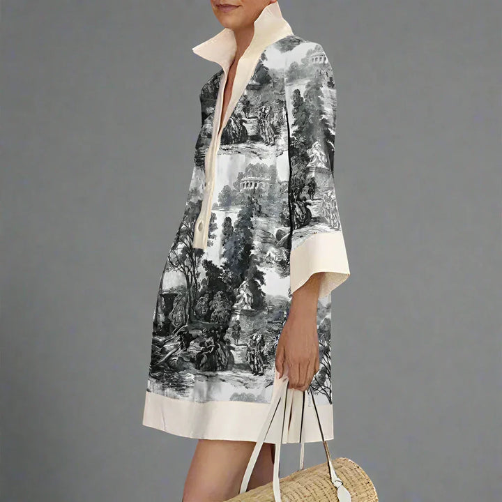 Robe Chemise Imprimée Femme Coupe Décontractée