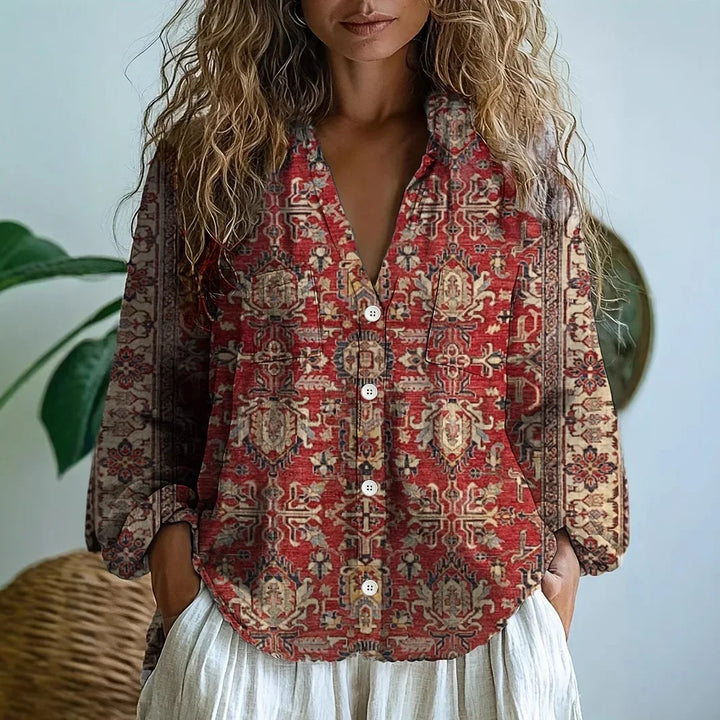 Blouse Fleurie Femme Col V Style Bohème