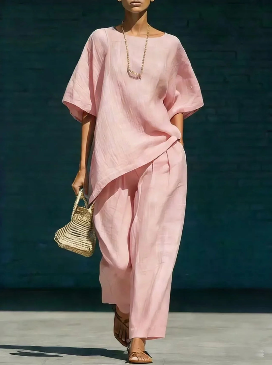 Asymmetrical Tunic and Pants Set for Women