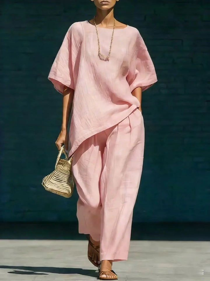 Asymmetrical Tunic and Pants Set for Women