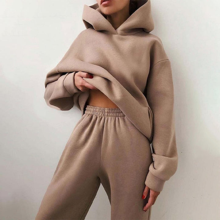 Conjunto de dos piezas para mujer: sudadera con capucha y pantalón de jogging