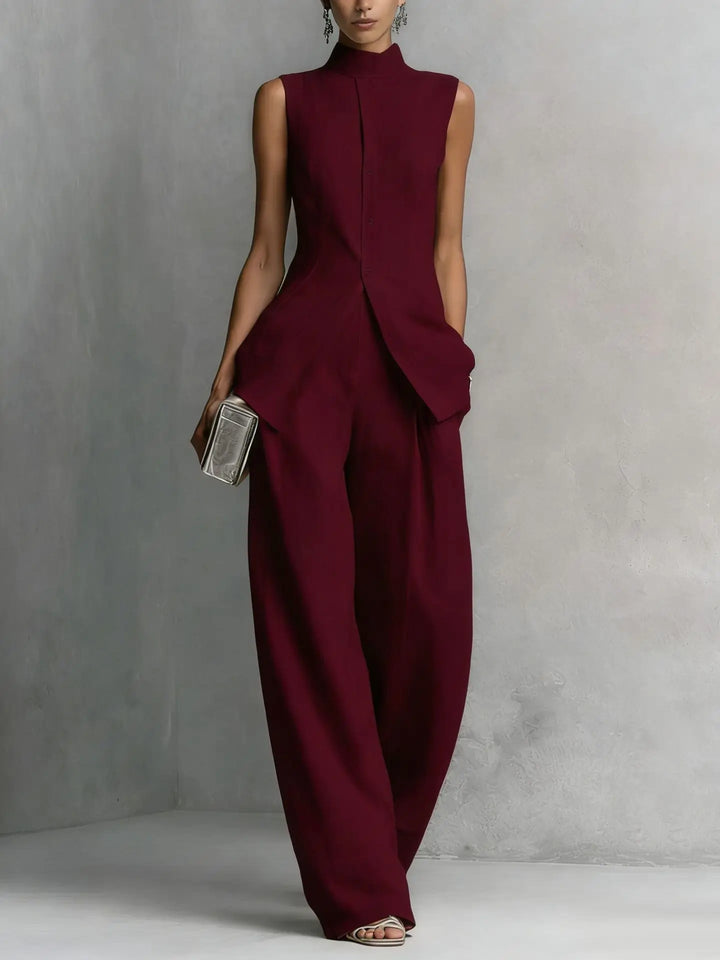 Women's Sleeveless Wide-Leg Jumpsuit