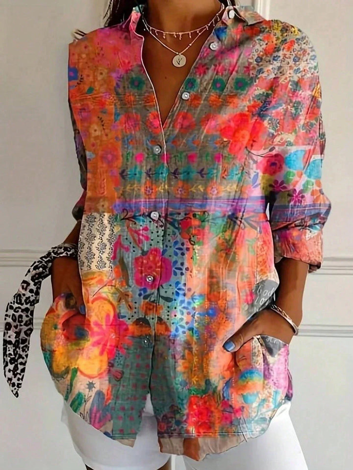 Blouse Imprimé Ludique Femme Coupe Fluide