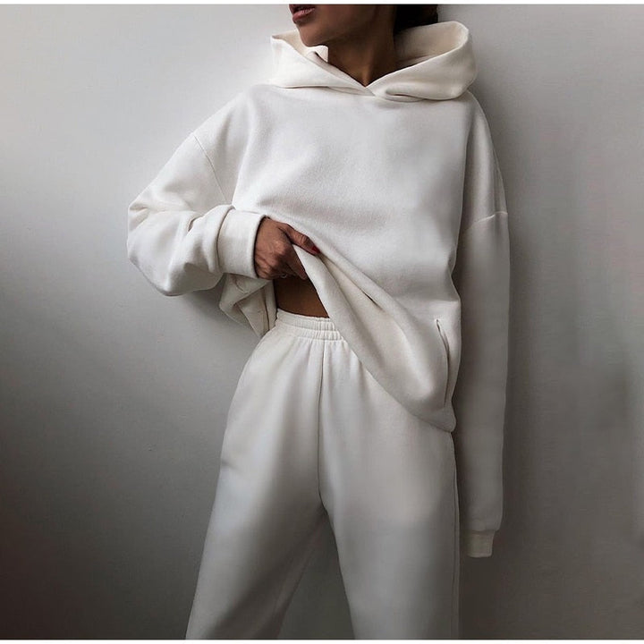 Conjunto de dos piezas para mujer: sudadera con capucha y pantalón de jogging