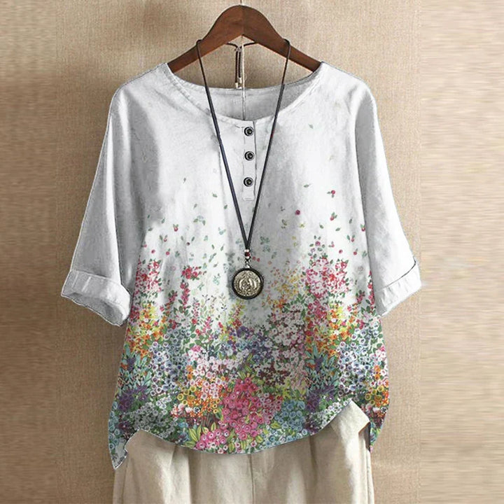 Blouse Bohème Fluide Femme Imprimé Artistique