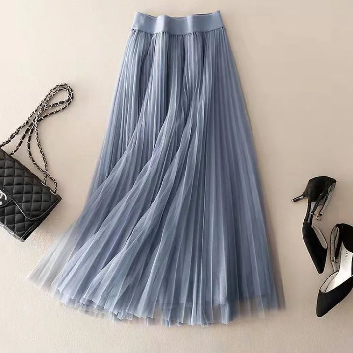 Women's High-Waisted Pleated Maxi Skirt