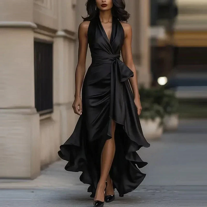 Robe Maxi Asymétrique Épaules Nues pour Femme