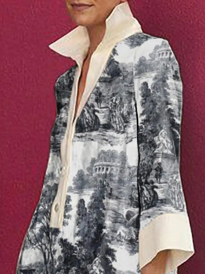 Robe Chemise Imprimée Femme Coupe Décontractée