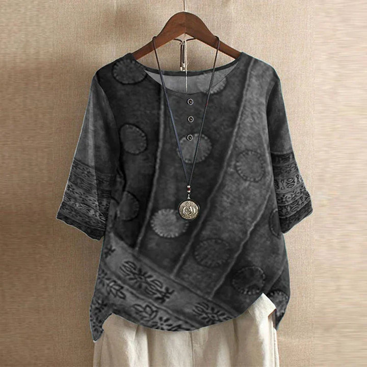 Blouse Bohème Fluide Femme Imprimé Artistique