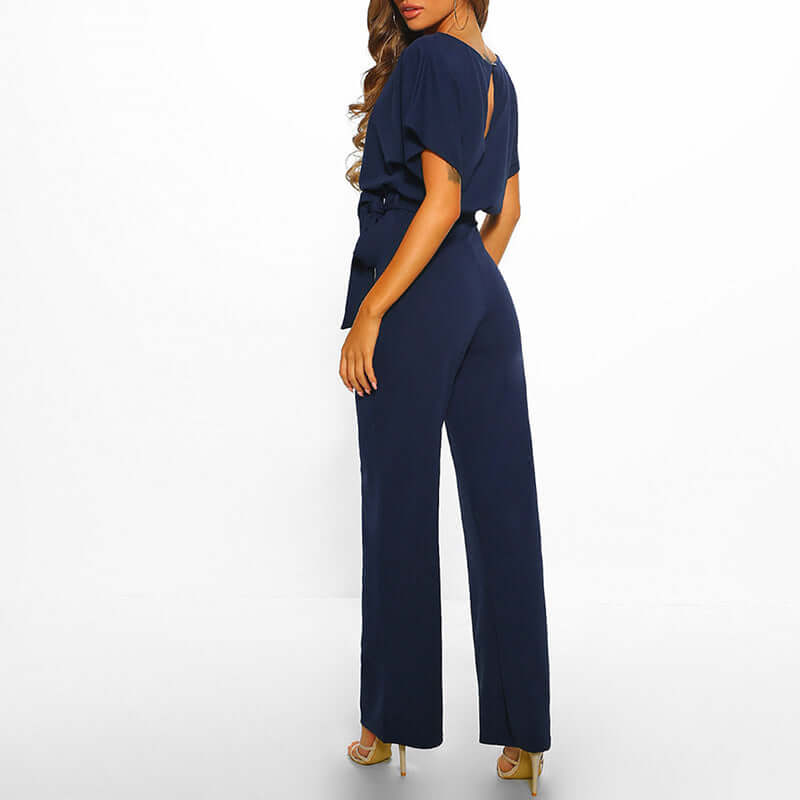Combinaison Longue Femme Manches Courtes Ceinture