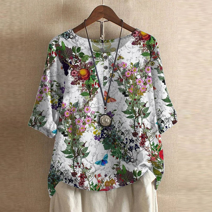 Blouse Bohème Fluide Femme Imprimé Artistique