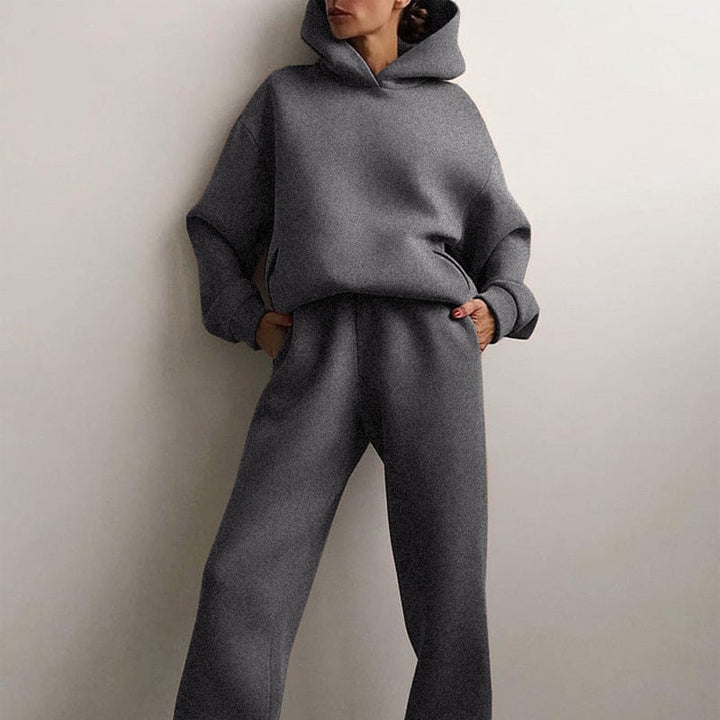 Conjunto de dos piezas para mujer: sudadera con capucha y pantalón de jogging