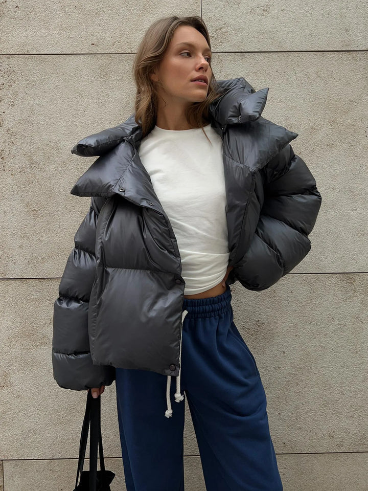 Doudoune Matelassée D'hiver Pour Femme Coupe Oversize Avec Capuche