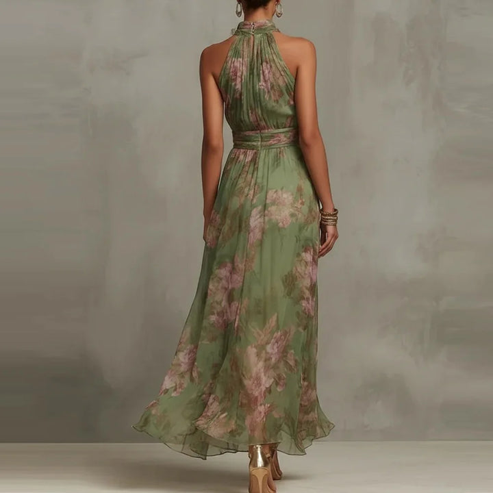 Robe Longue Femme Col Cache-Cœur Floral