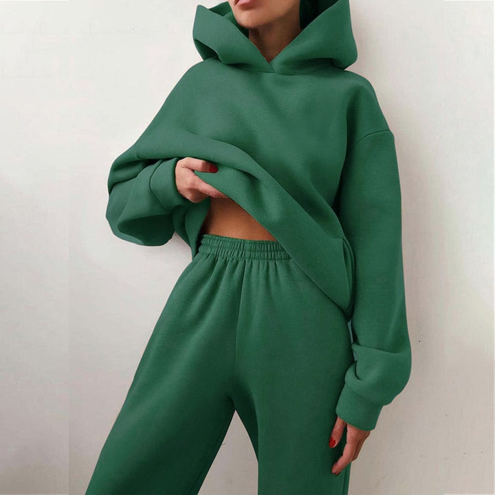 Conjunto de dos piezas para mujer: sudadera con capucha y pantalón de jogging