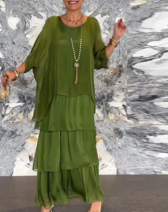 Robe Longue Bohème Femme à Volants Fluide