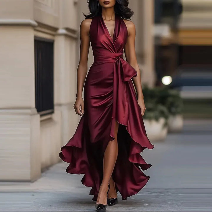 Robe Maxi Asymétrique Épaules Nues pour Femme
