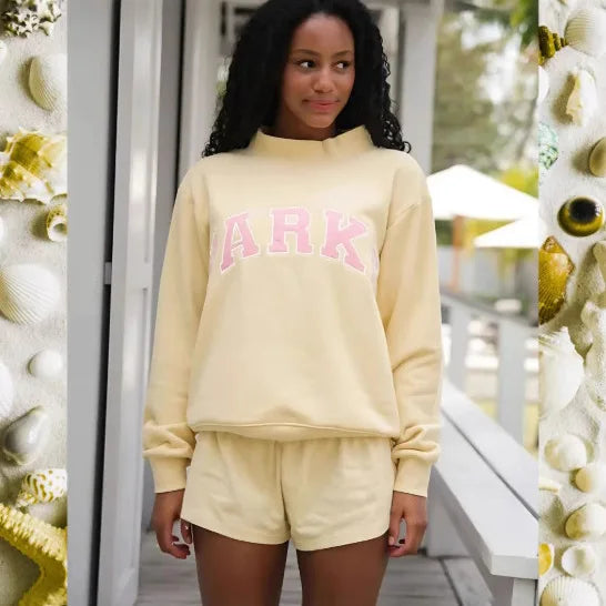 Sweat Oversize Graphique Femme Manches Longues