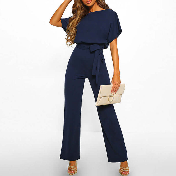 Combinaison Longue Femme Manches Courtes Ceinture