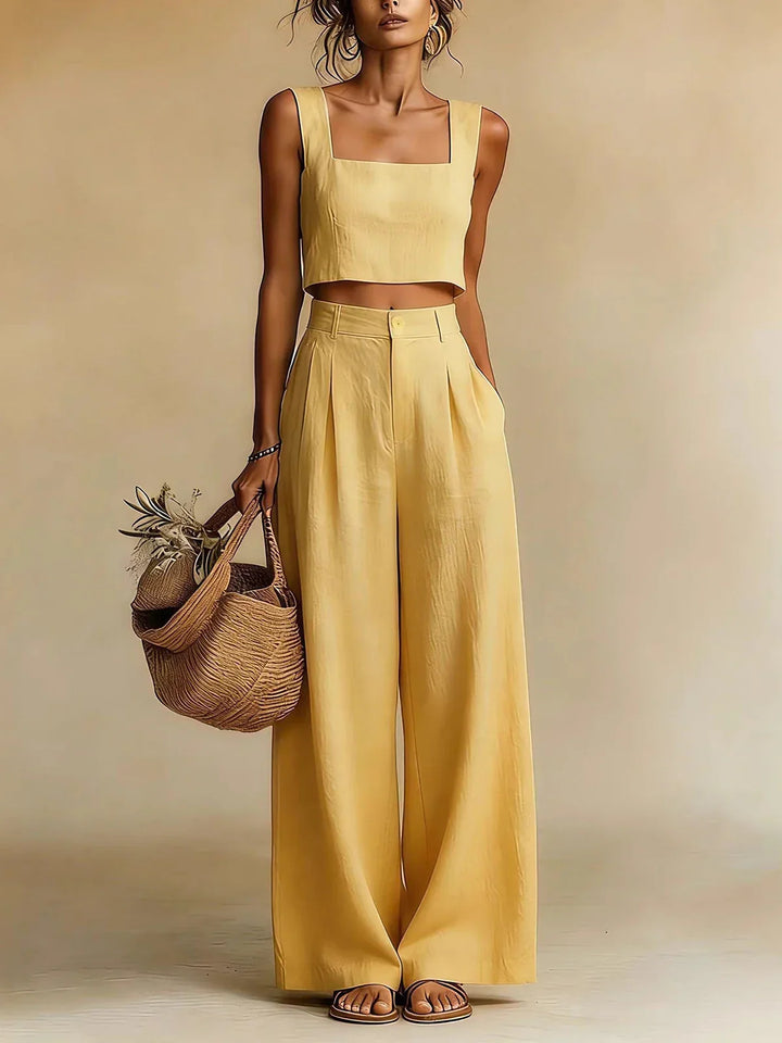 Ensemble Femme Haut et Pantalon Palazzo Fluide