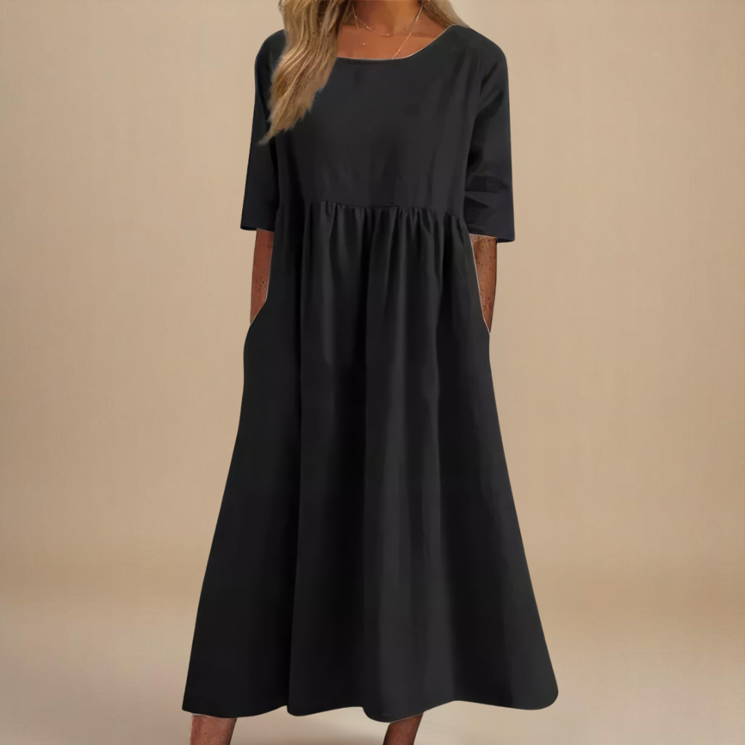 Robe Midi Lin Femme Taille Empire