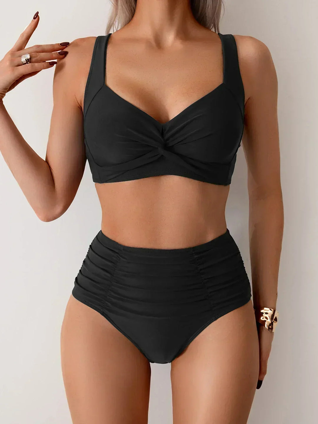 Bikini a vita alta incrociato da donna
