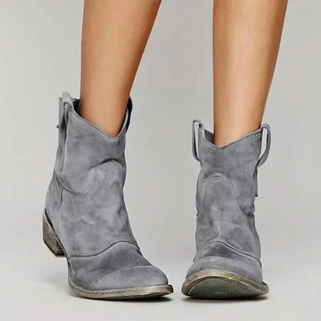 Bottes Style Western Pour Femme à Enfiler et à Petit Talon