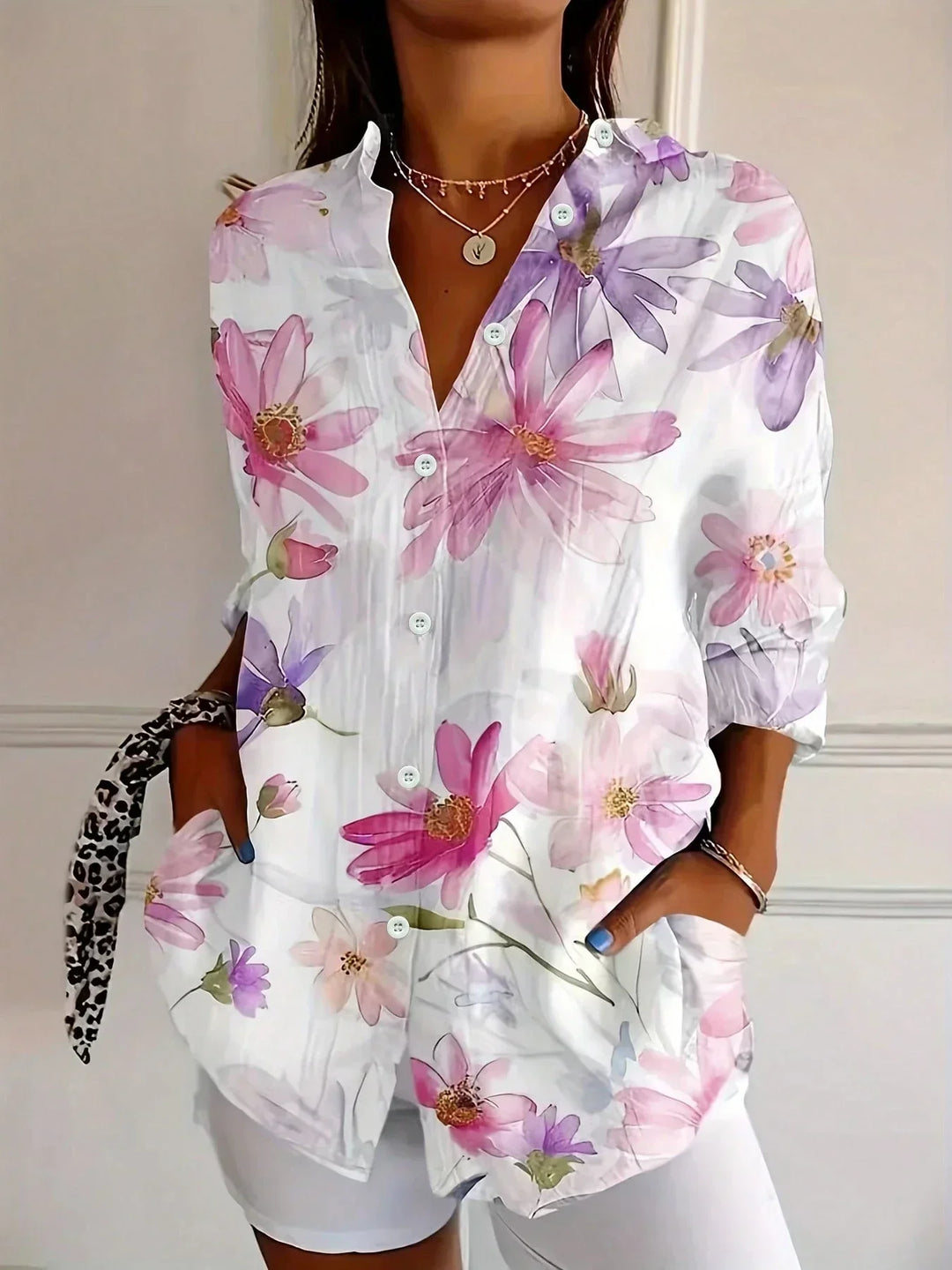Chemise Fluide Fleurie Bohème Femme