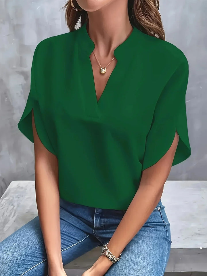Blouse Col V Femme Manches Courtes