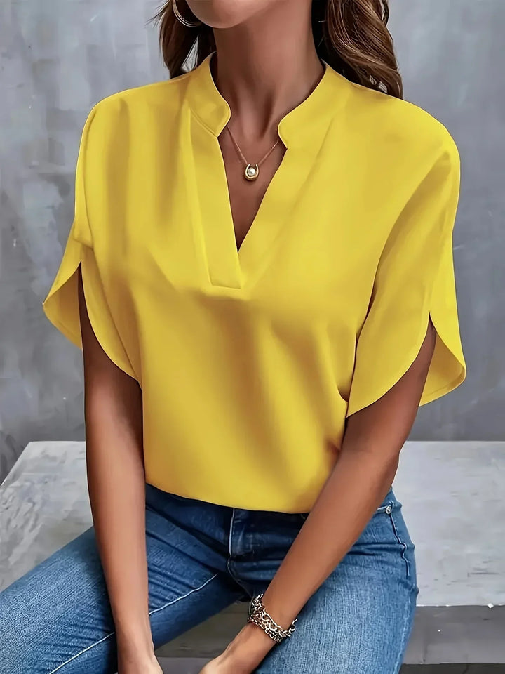 Blouse Col V Femme Manches Courtes