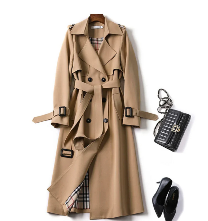 Trench-Coat Femme Double Boutonnage Ceinturé