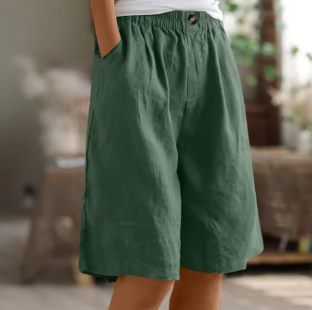Short Long Décontracté Femme à Poches
