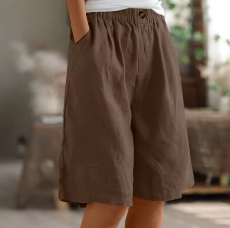Short Long Décontracté Femme à Poches