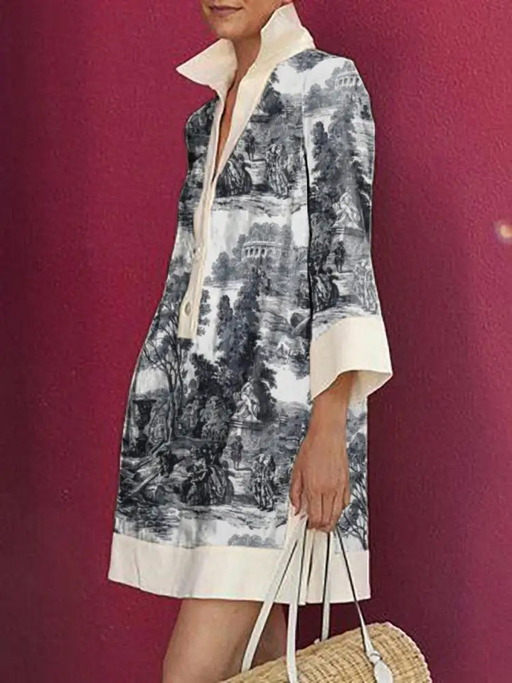 Robe Chemise Imprimée Femme Coupe Décontractée