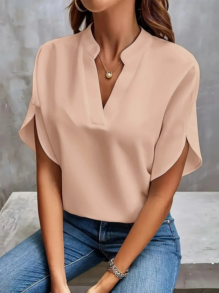 Blouse Col V Femme Manches Courtes