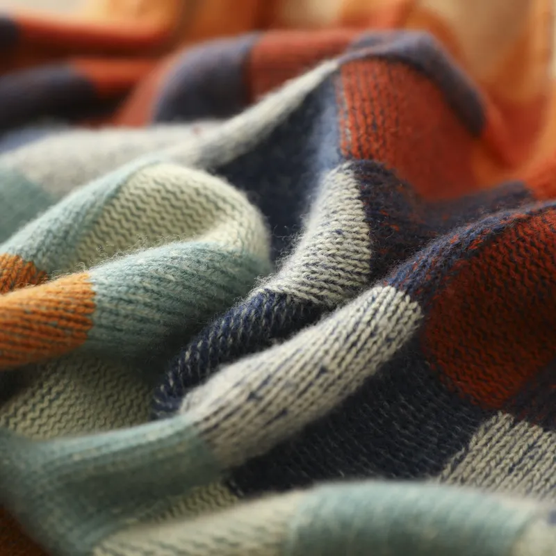 Women's Plaid and Color-Block Knit Sweater