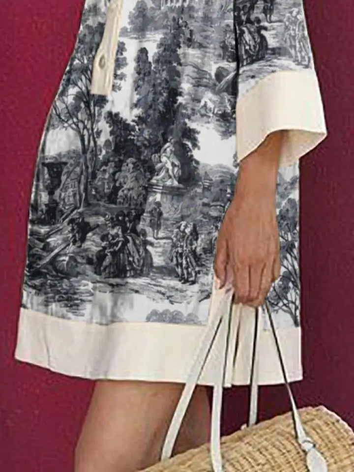 Robe Chemise Imprimée Femme Coupe Décontractée