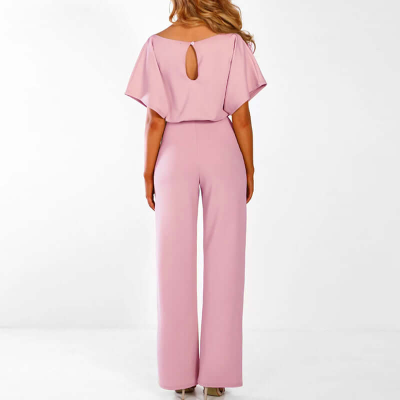 Combinaison Longue Femme Manches Courtes Ceinture