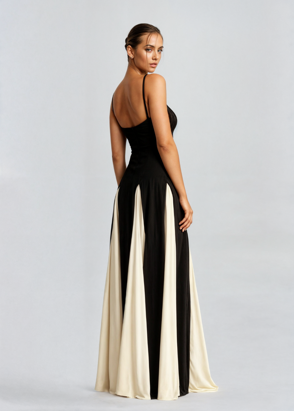 Robe Longue Fluide Femme Drapée Soirée