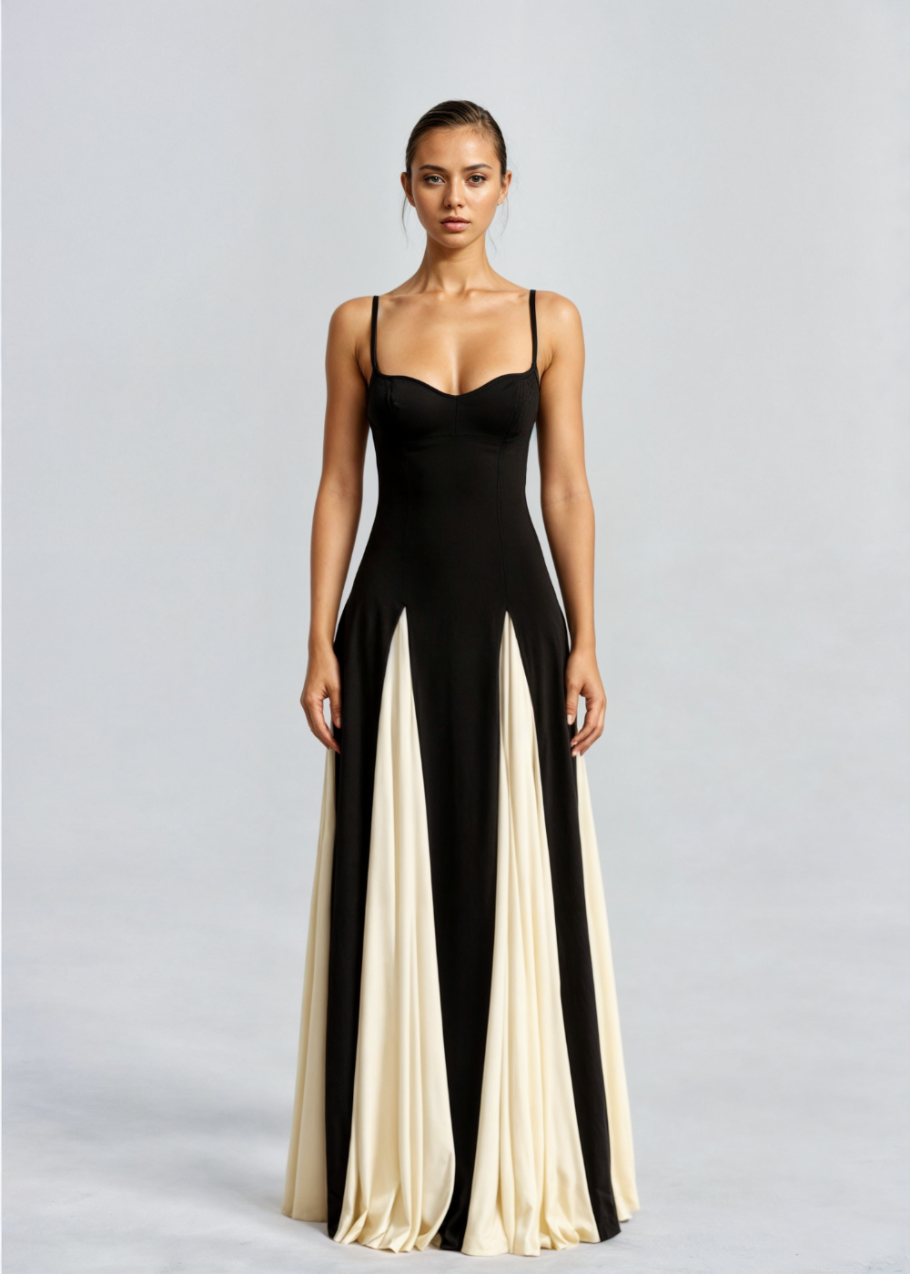 Robe Longue Fluide Femme Drapée Soirée
