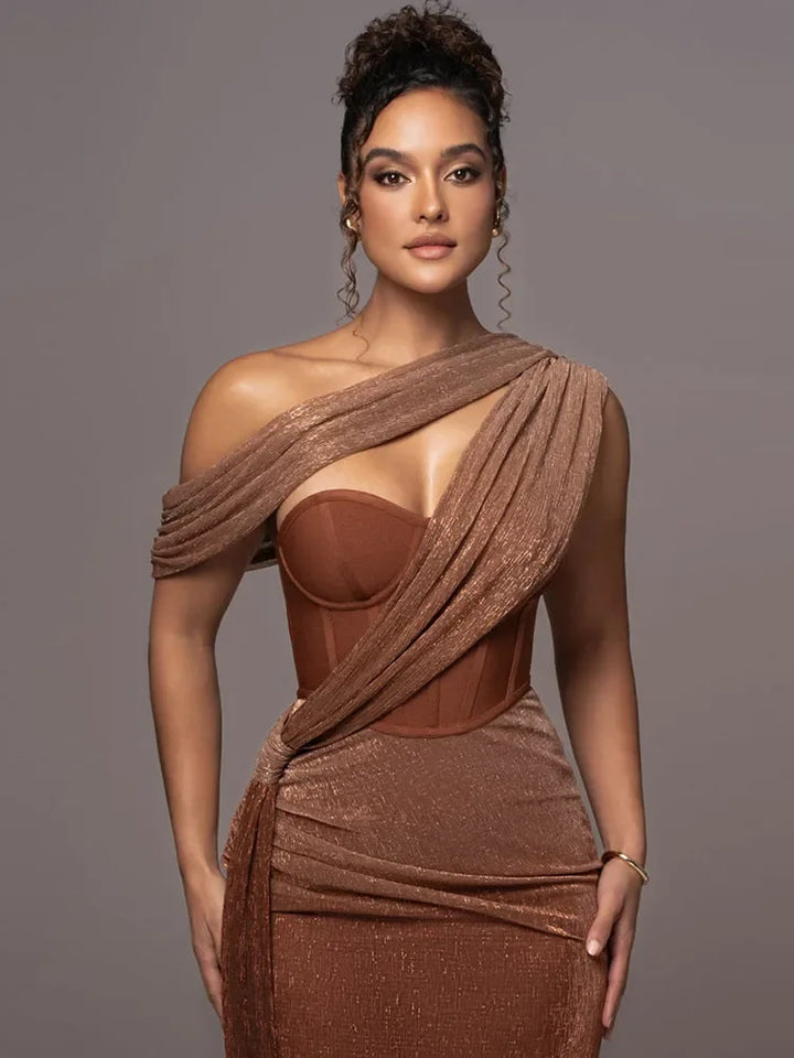 Robe Longue Femme Épaule Dénudée Soirée