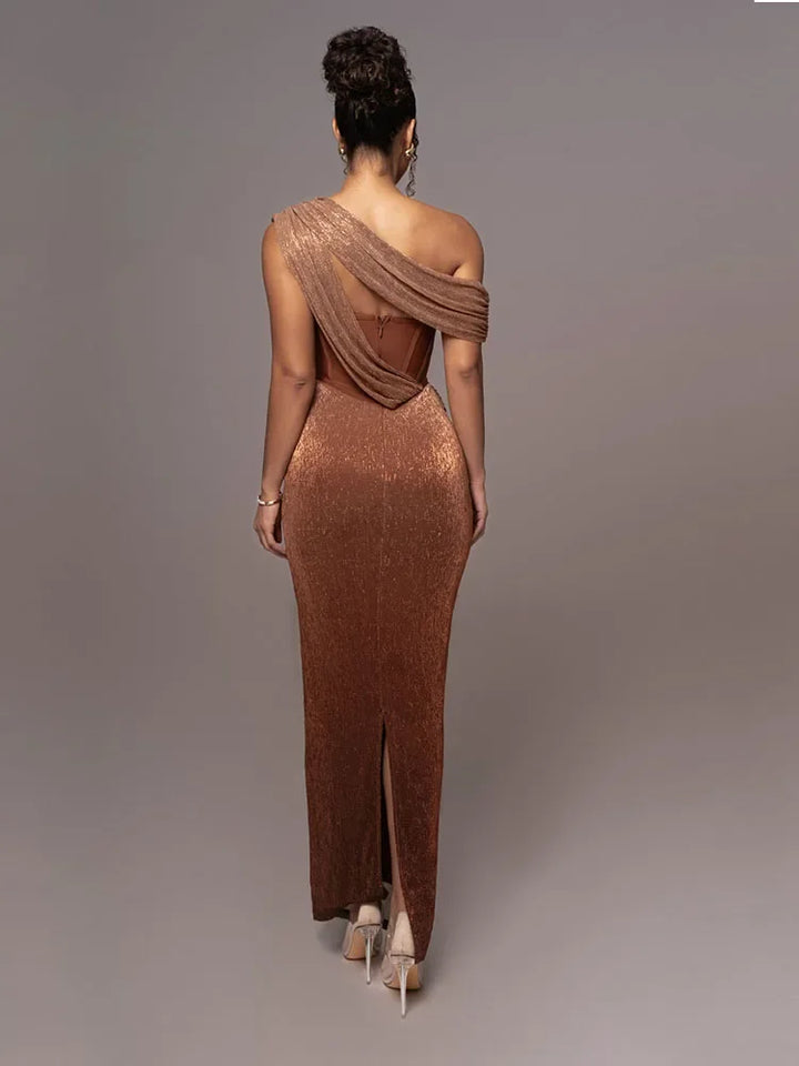 Robe Longue Femme Épaule Dénudée Soirée