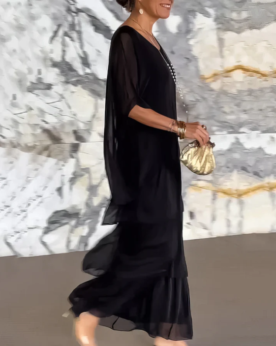 Robe Longue Bohème Femme à Volants Fluide