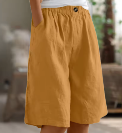 Short décontractato a vita alta da donna
