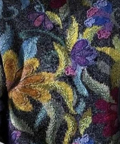 Pull Vintage À Manches Longues Et Motif Floral Pour Femme