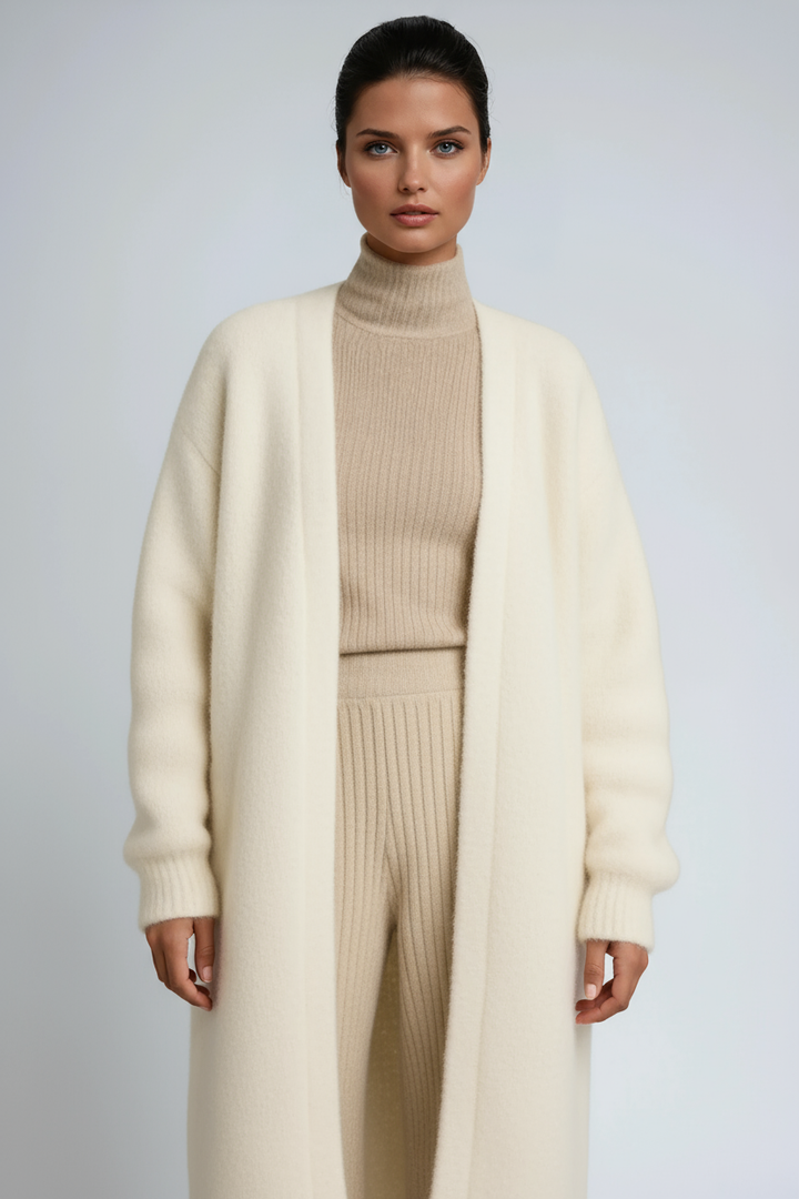 Long Open-Front Cardigan for Women with a Relaxed Fit