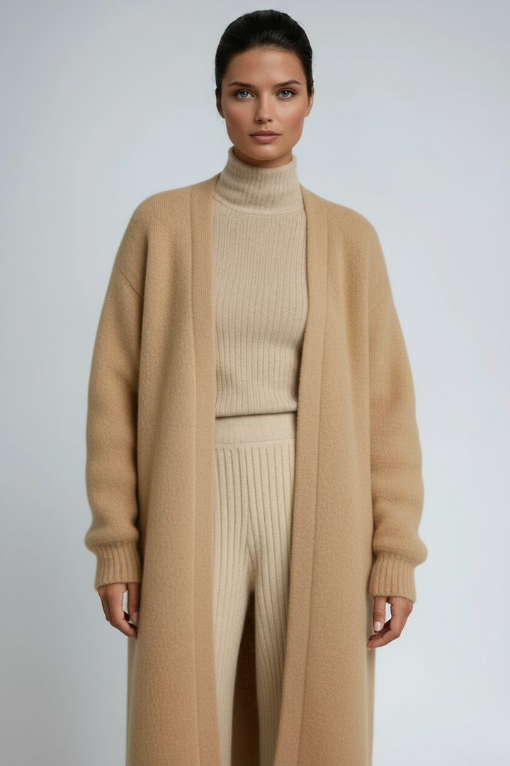 Long Open-Front Cardigan for Women with a Relaxed Fit