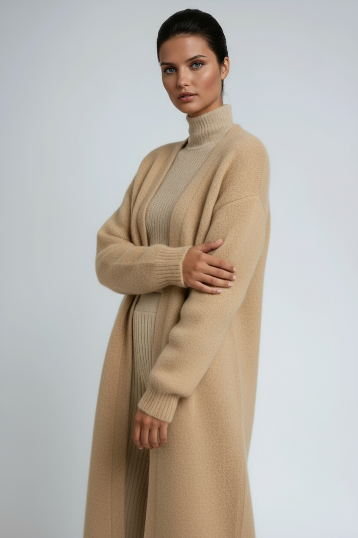 Long Open-Front Cardigan for Women with a Relaxed Fit